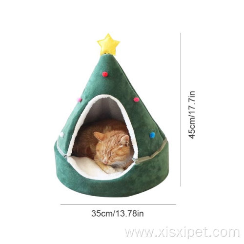 Cat Tent Cave Christmas Tree House Bed Comfortable